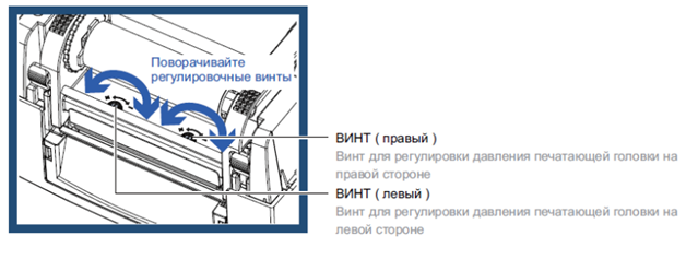 Регулировка давления печатающей головки Godex